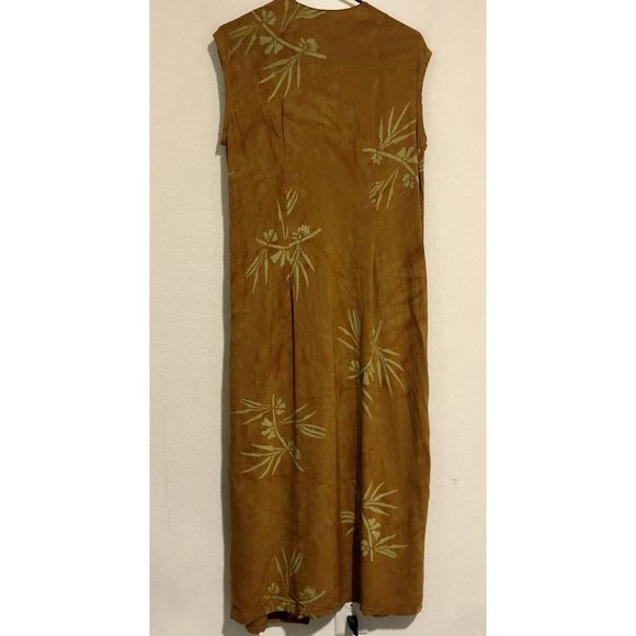 Vintage Rayon Ruby’s Moods Resort Wear Sleeveless button Up Maxi Dress Med/Large - Picture 4 of 14